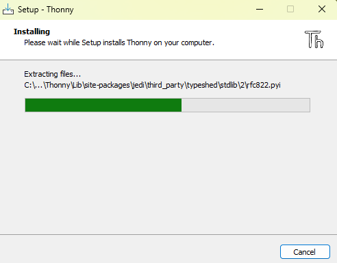 Thonny Installation Progress