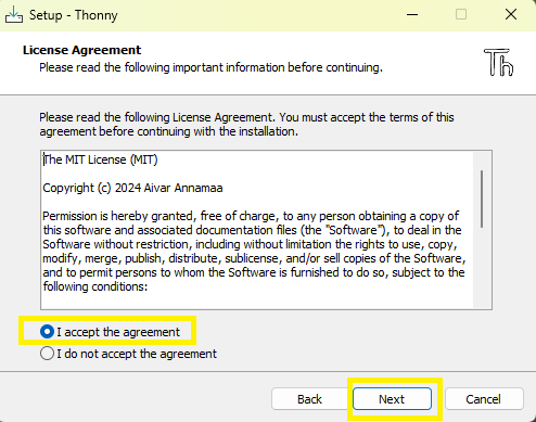 Thonny License Agreement