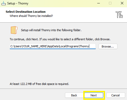 Thonny Install Location
